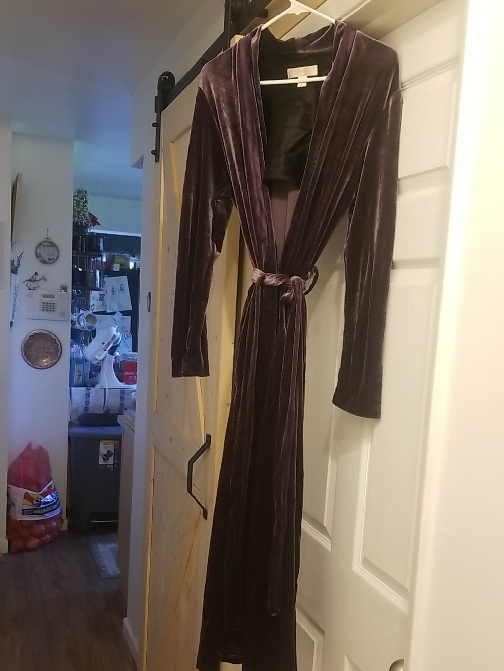 Oscar de la Renta Velvet Robe In Plum SZ S